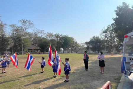 การฝึกซ้อมการแสดงร่วมกับน้องๆ นักเรียนโรงเรียนอนุบาลเทศบาลตำบลยุหว่า เพื่อเข้าร่วมการแสดงในพิธี เปิด - ปิด กีฬาเยาวชน - ประชาชน ตำบลยุหว่า ประจำปีงบประมาณ 2567